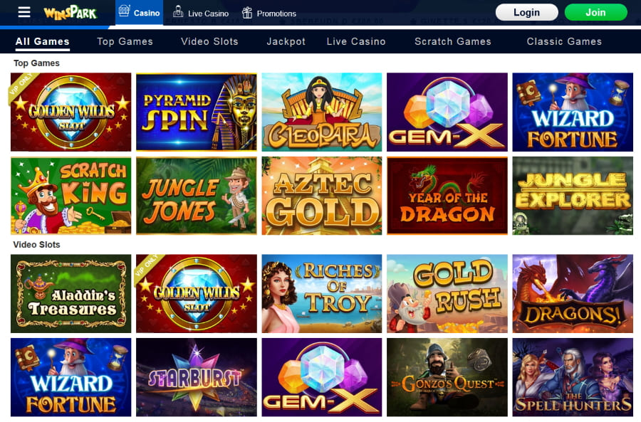 Games available to play at 1$ online casinos
