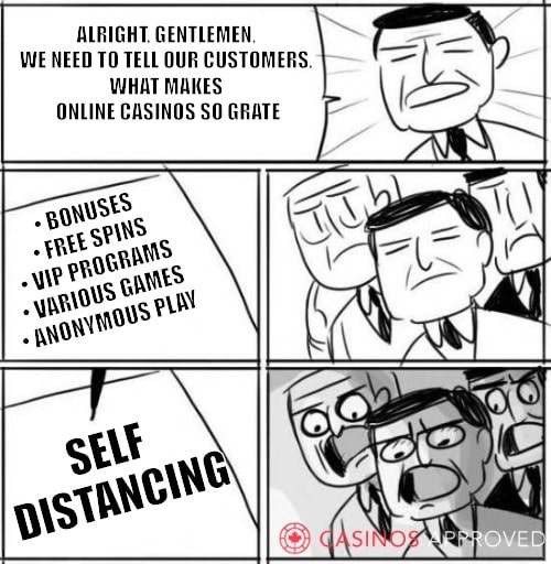self isolation distancing meme isolation ang gaming in casino