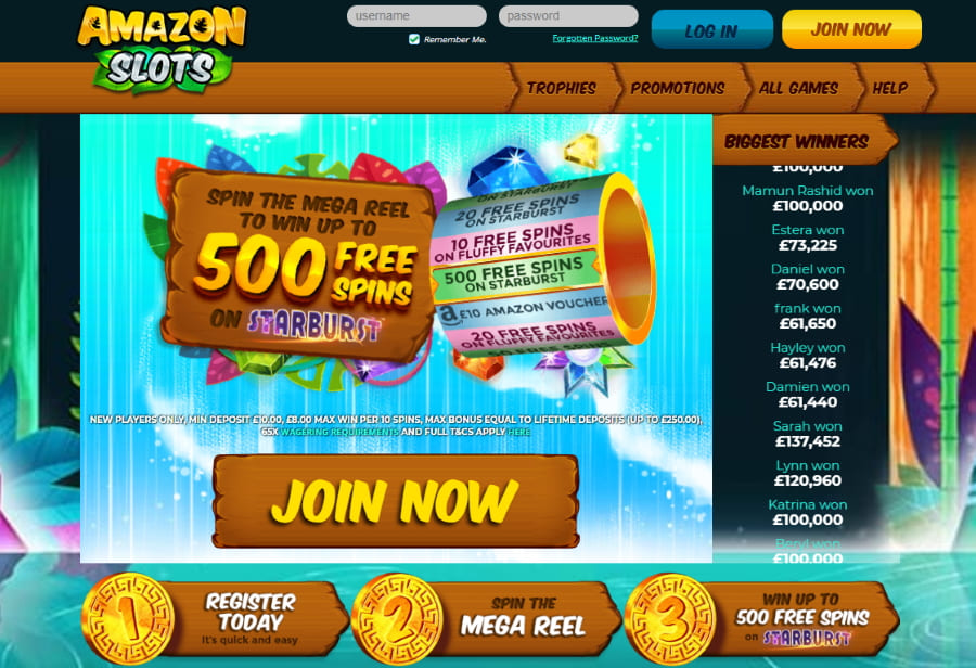 Amazon-Slots-Casino-main-page