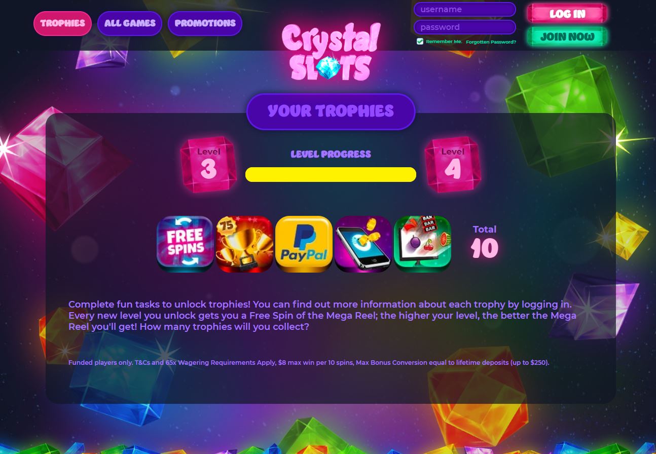 Crystal Slots Trophies