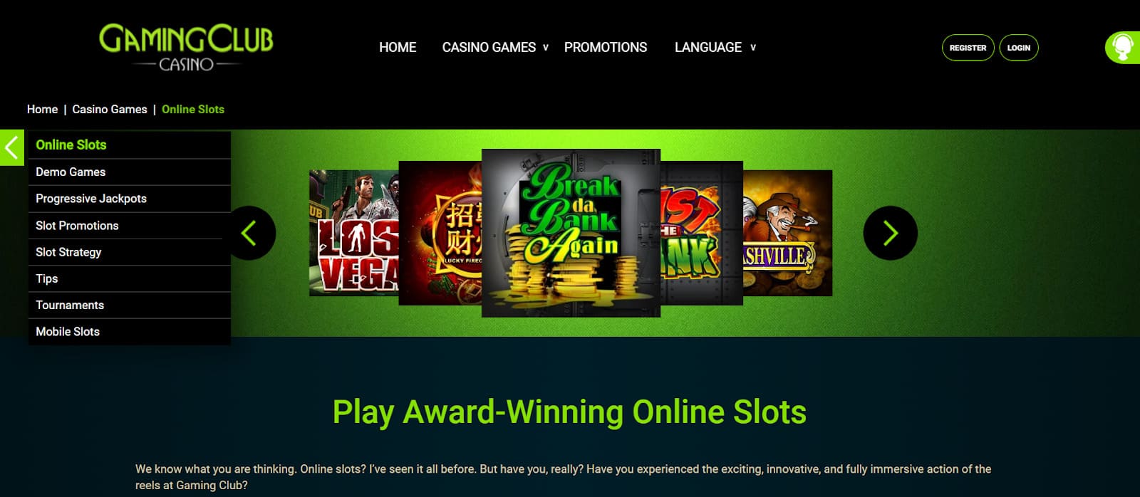 Gaming Club Casino slots