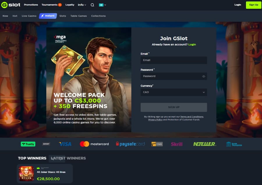 Gslot-Casino-main-page