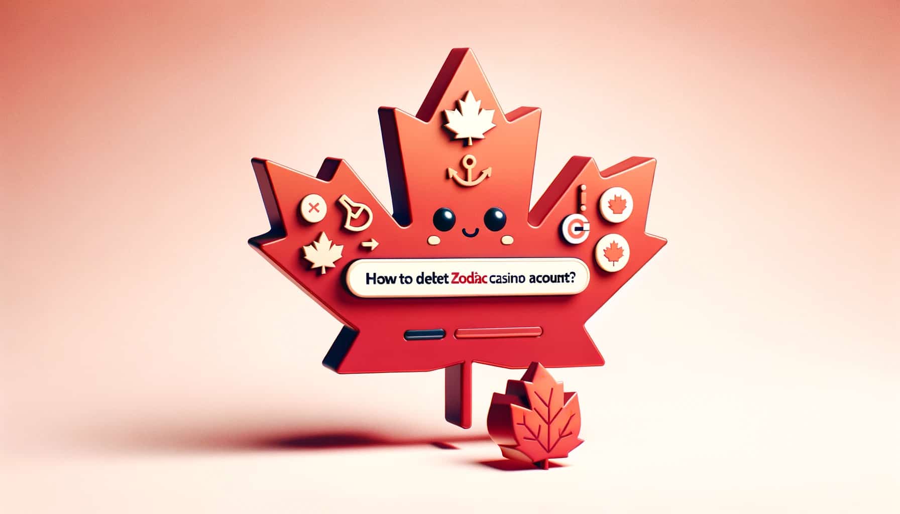 A red maple leaf with a search engine on it