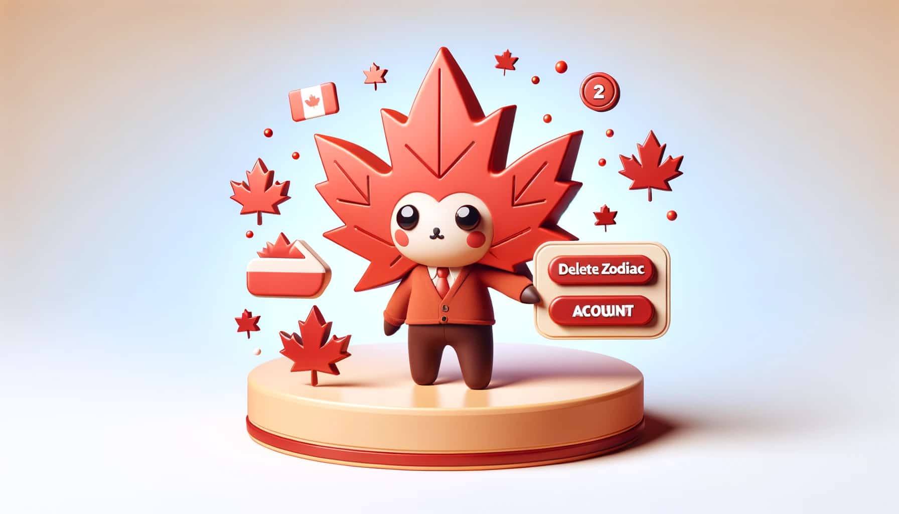 Maple leaf with the intention to delete a Zodiac Casino account