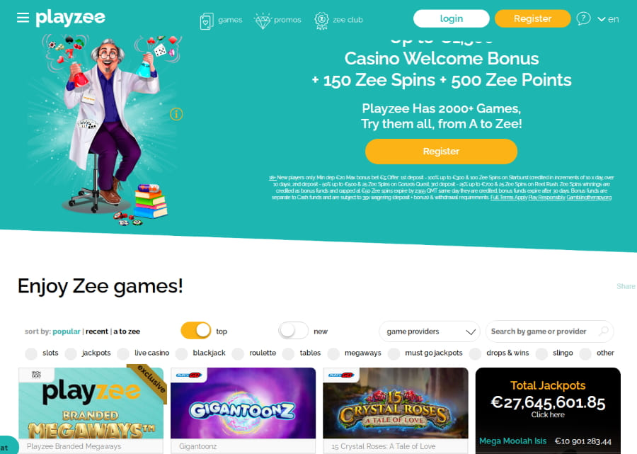 Playzee-Casino-main-page