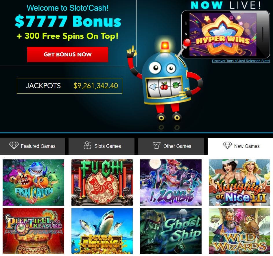 SlotoCash Casino Main Page