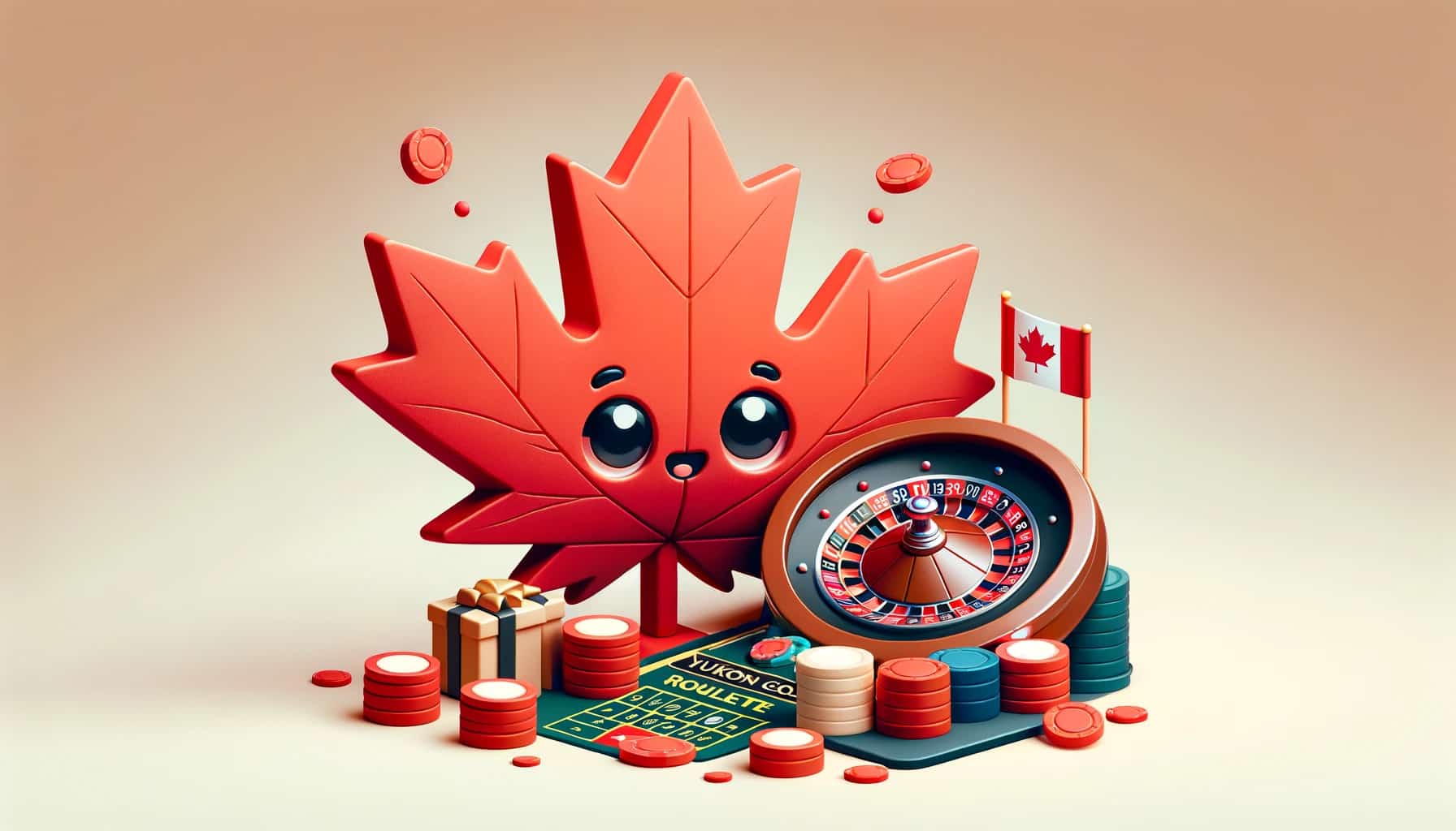 Maple leaf playing roulette