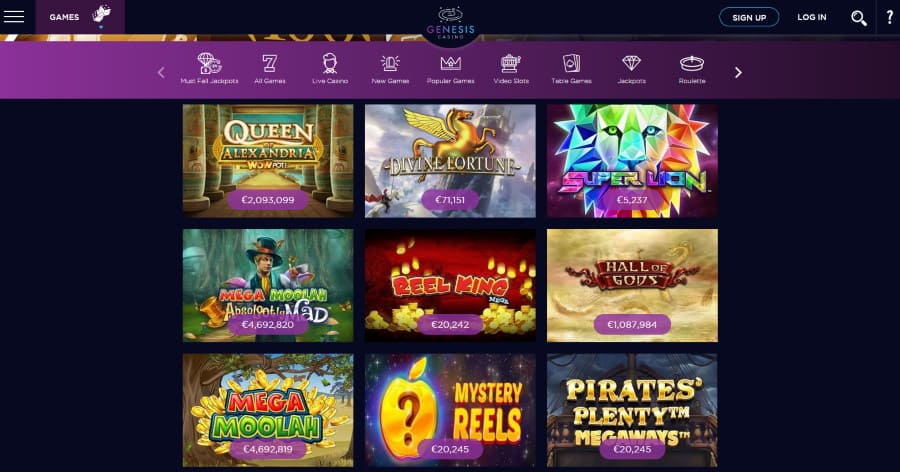 genesis-casino-jackpot-games