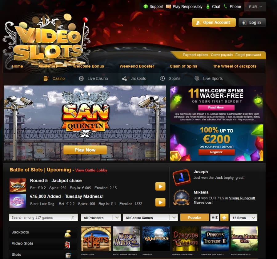 videoslots-casino-main-page