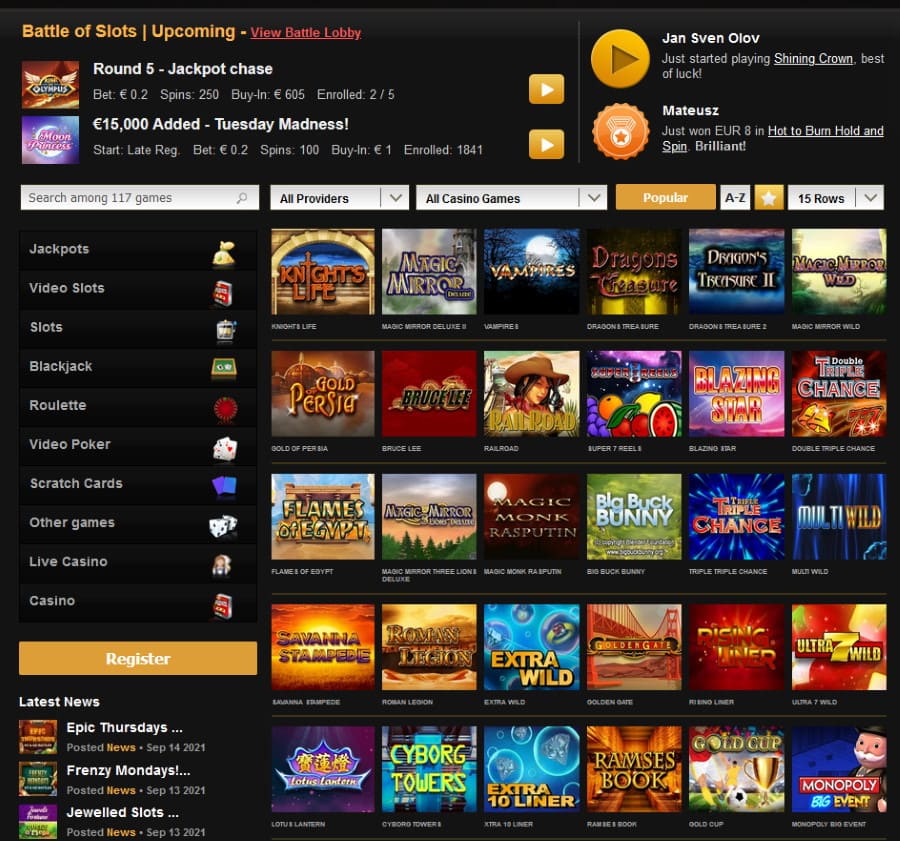 videoslots-casino-popular-slots