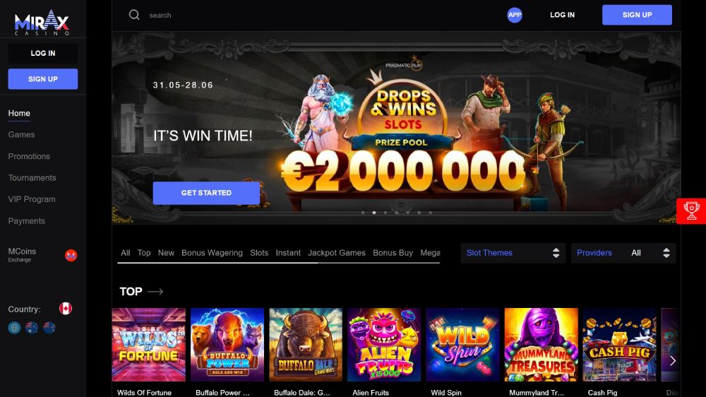 mirax-casino-main-page