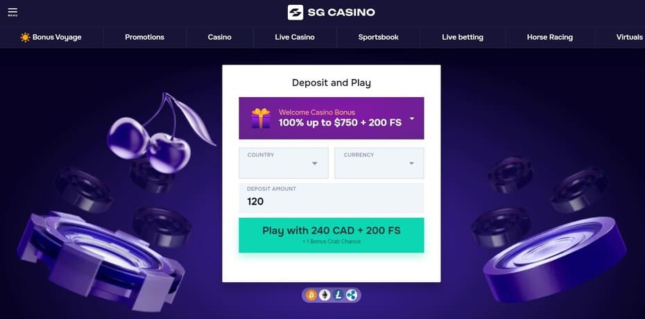 SG Casino Main Page