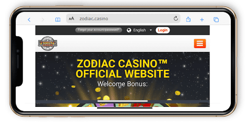 Screenshot: Zodiac bonus official website
